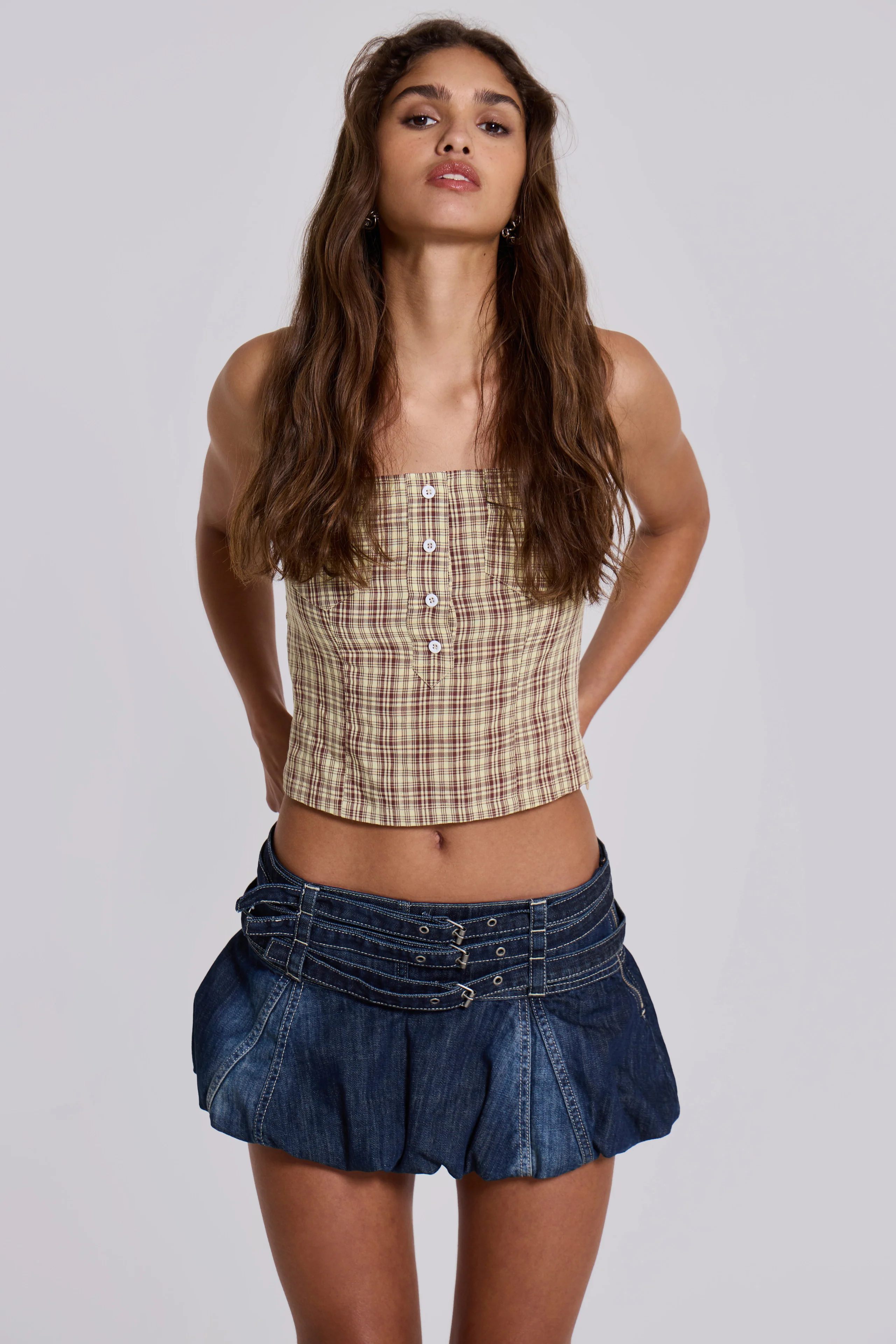 Lulu Check Corset Top - Image 7