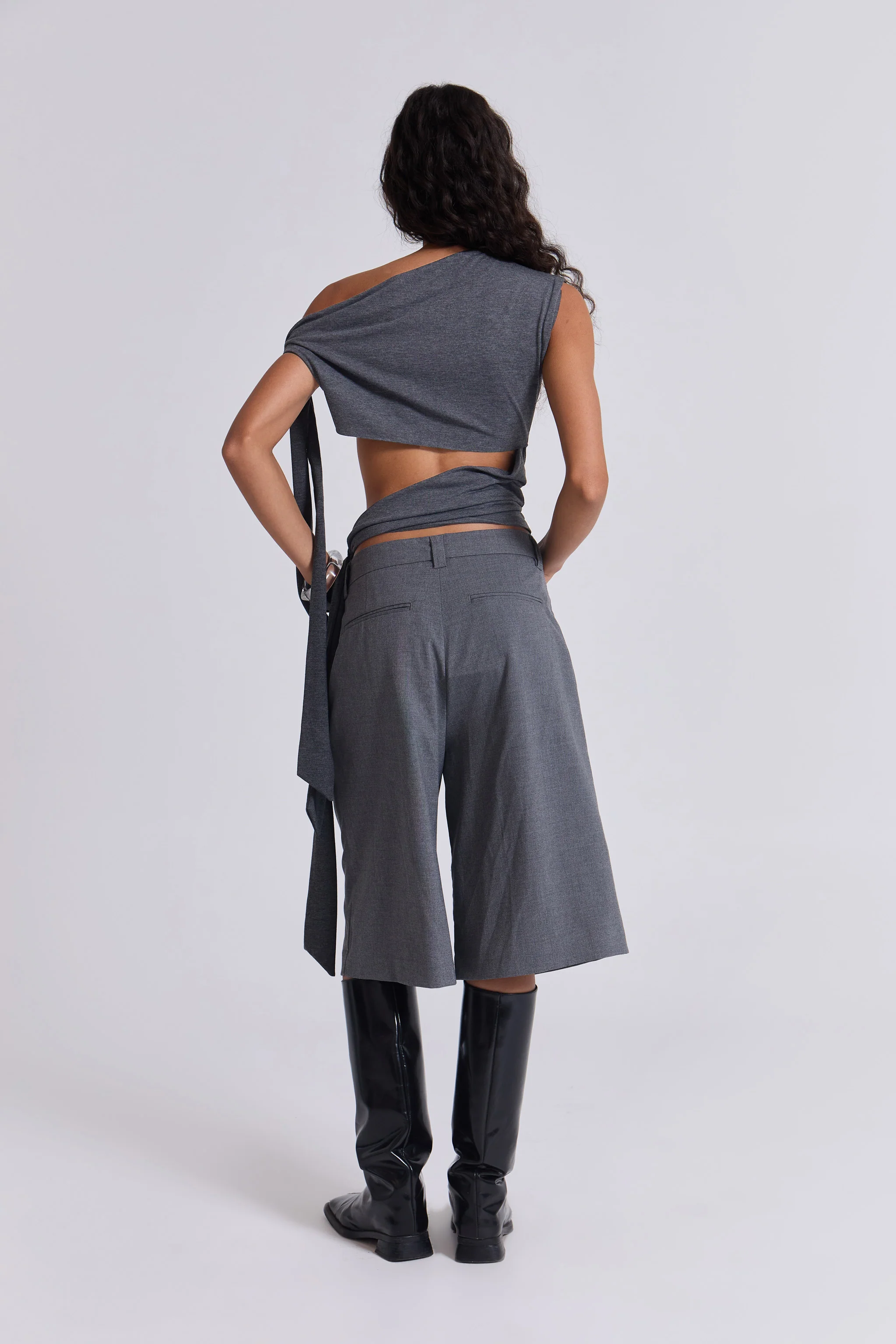 Mena Asymmetric Top in Grey - Image 6
