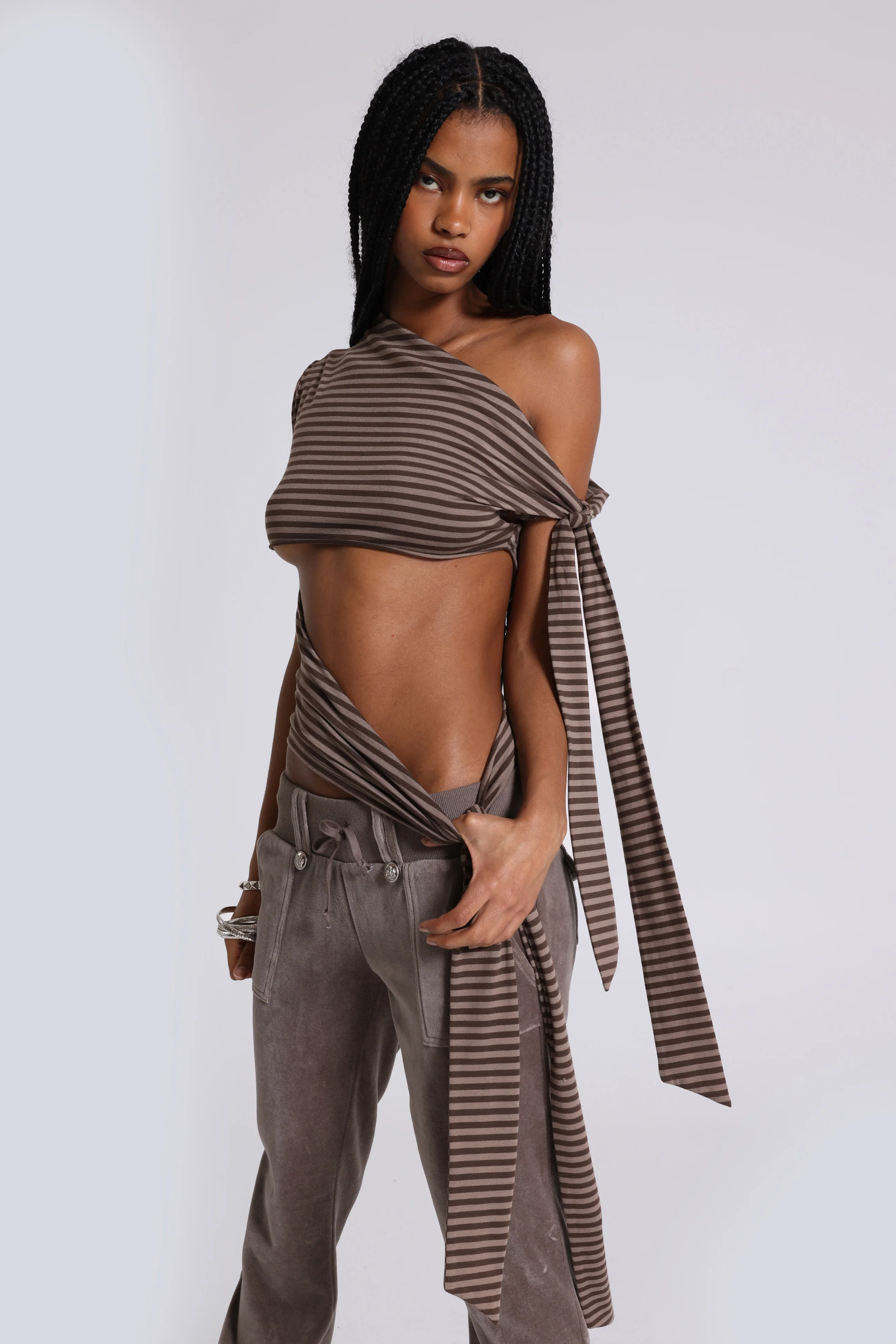 Mena Asymmetric Top in Brown - Image 6