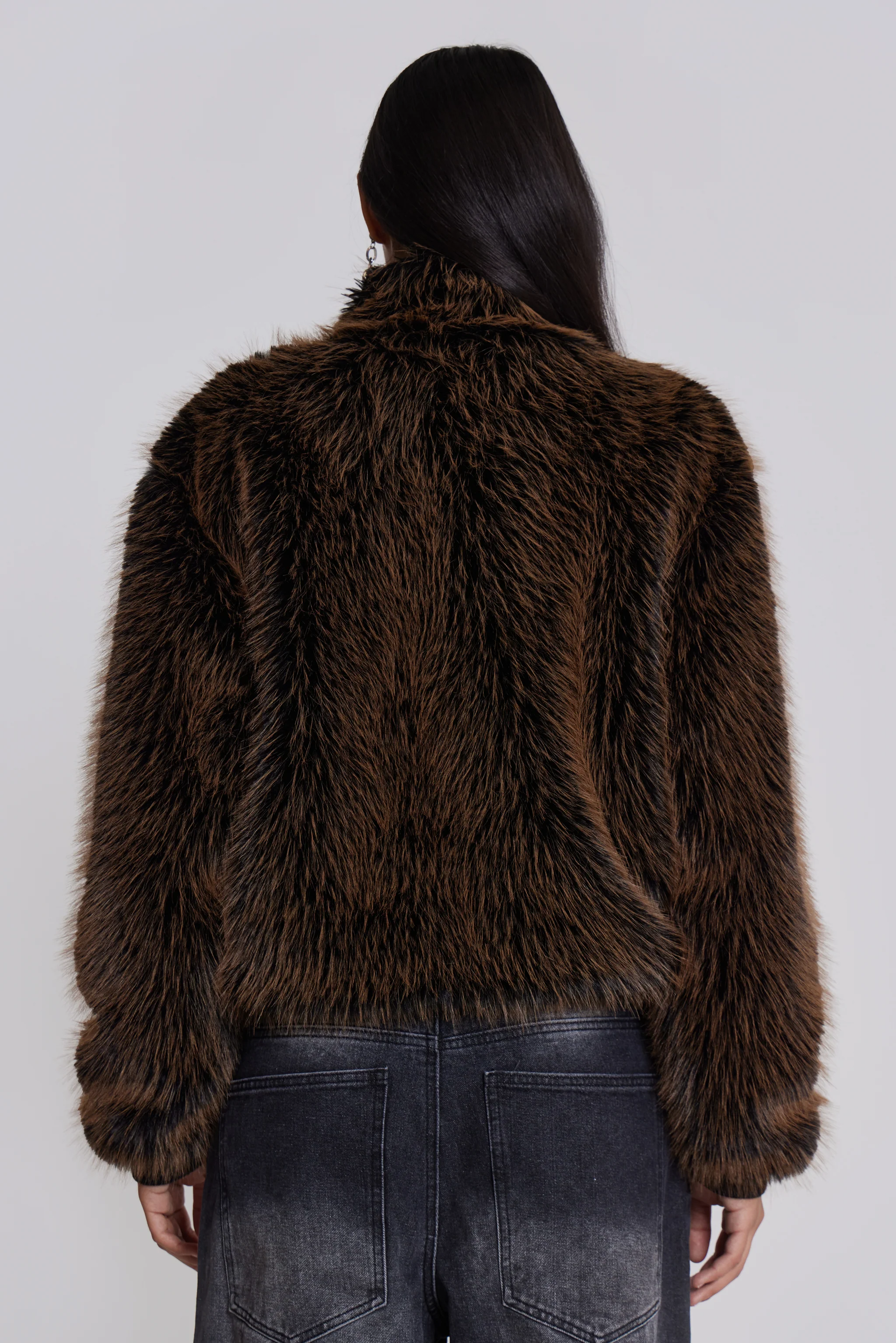 Brown Mendoza Faux Fur Jacket - Image 5