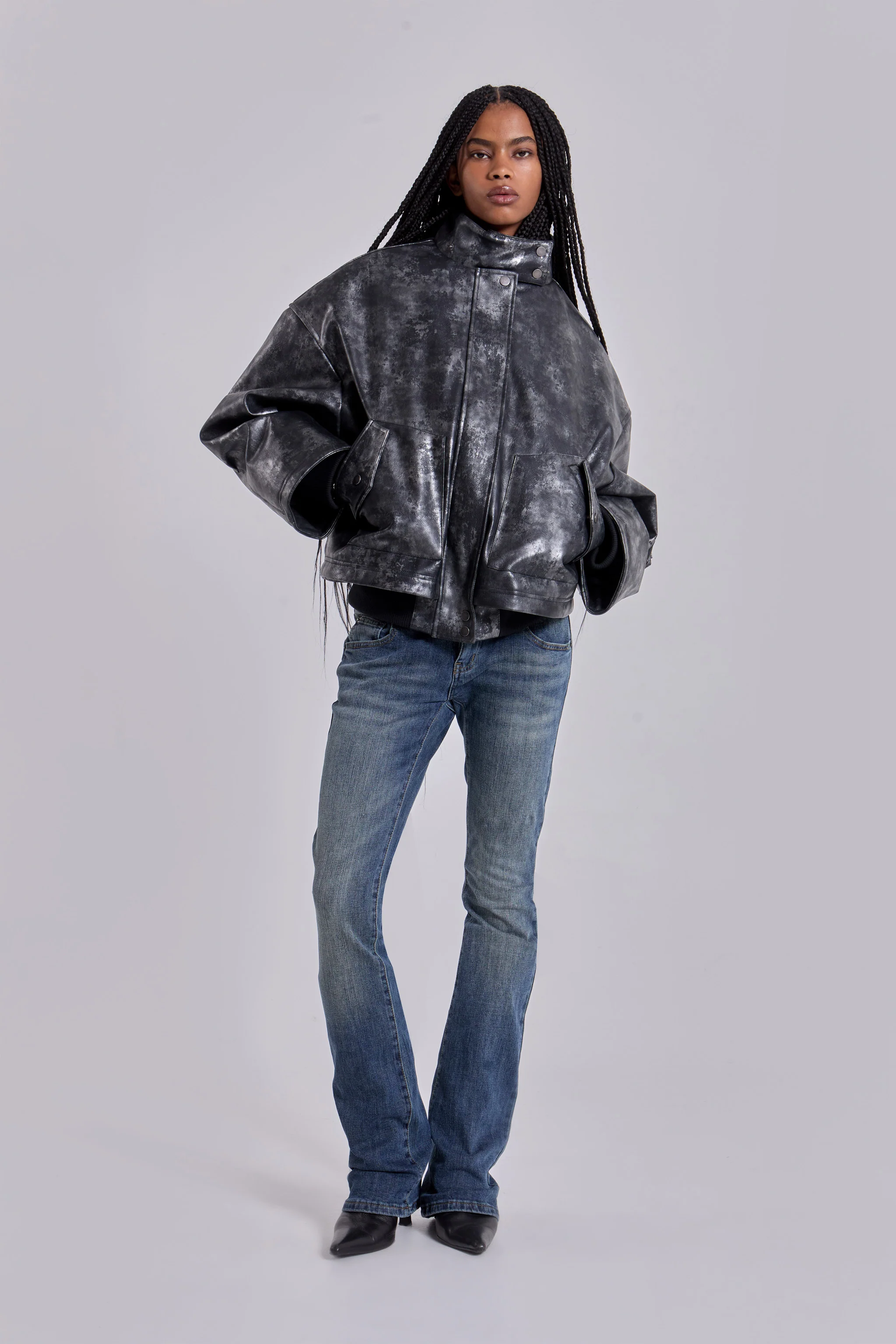 Mistra PU Leather Bomber Jacket - Image 10