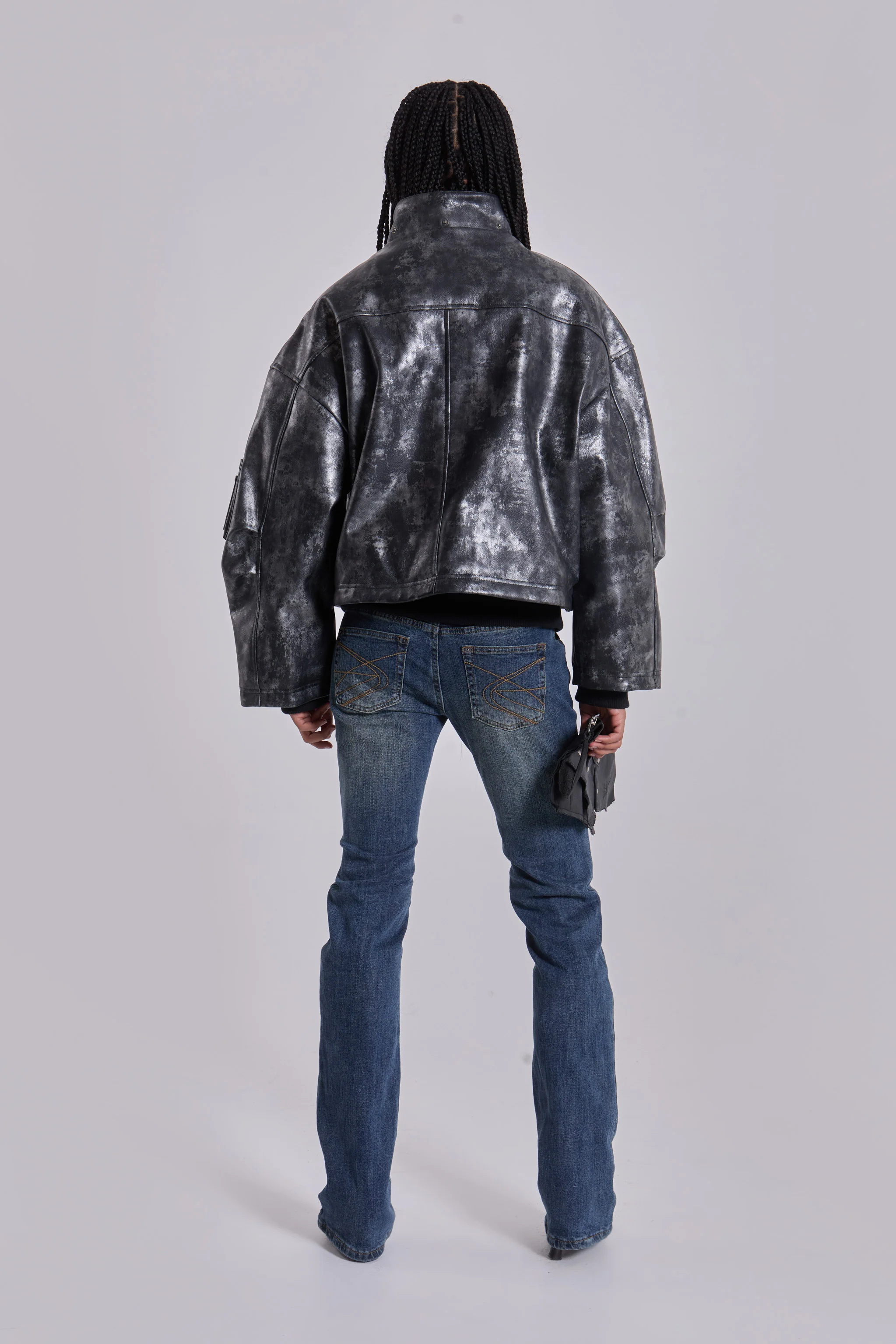 Mistra PU Leather Bomber Jacket - Image 9