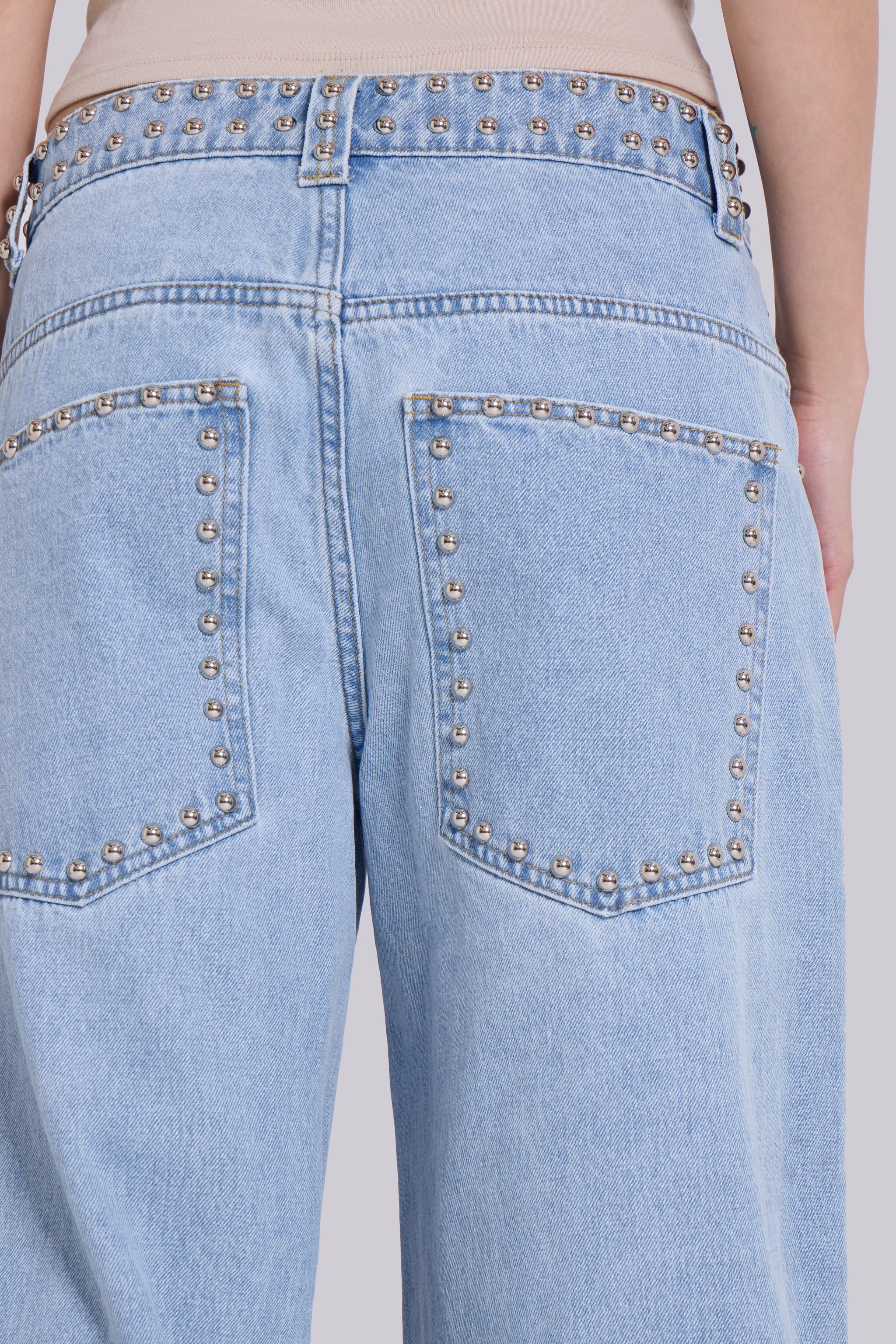 Nailed Studded Colossus Jeans in Light Blue Wash - Image 7