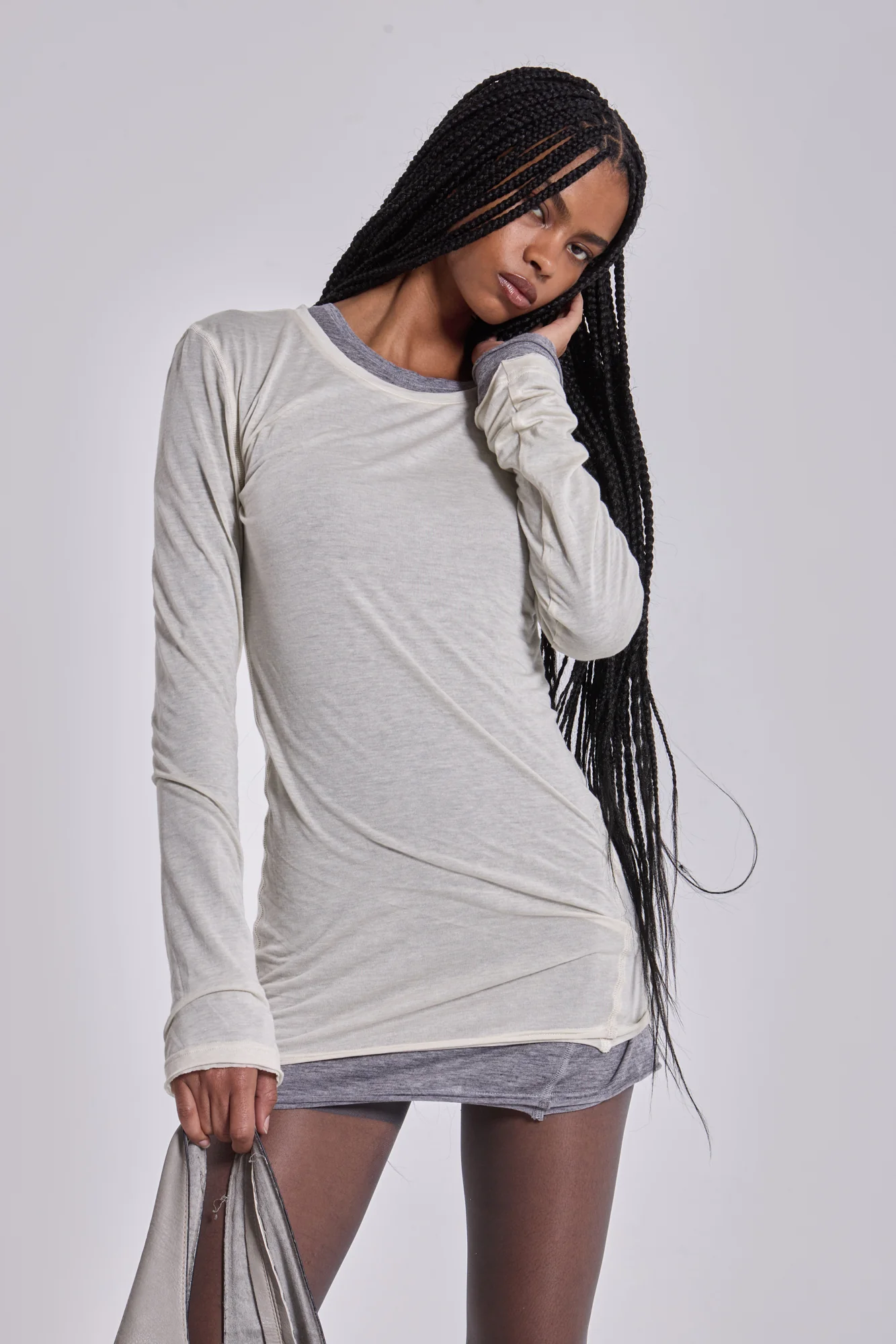 Oatmeal Mist Mini Dress - Image 6