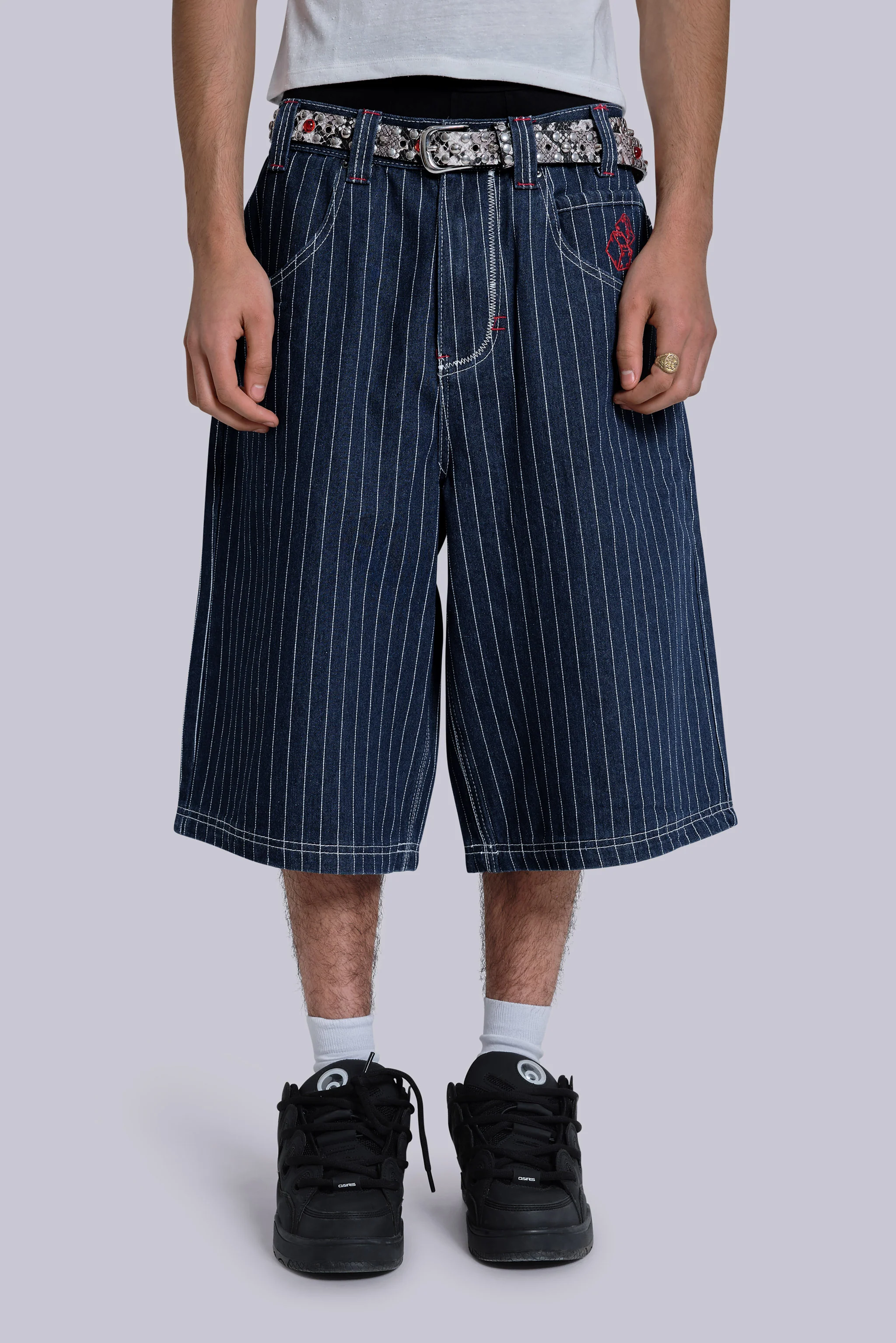 Ollie Pinstripe Jorts - Image 2