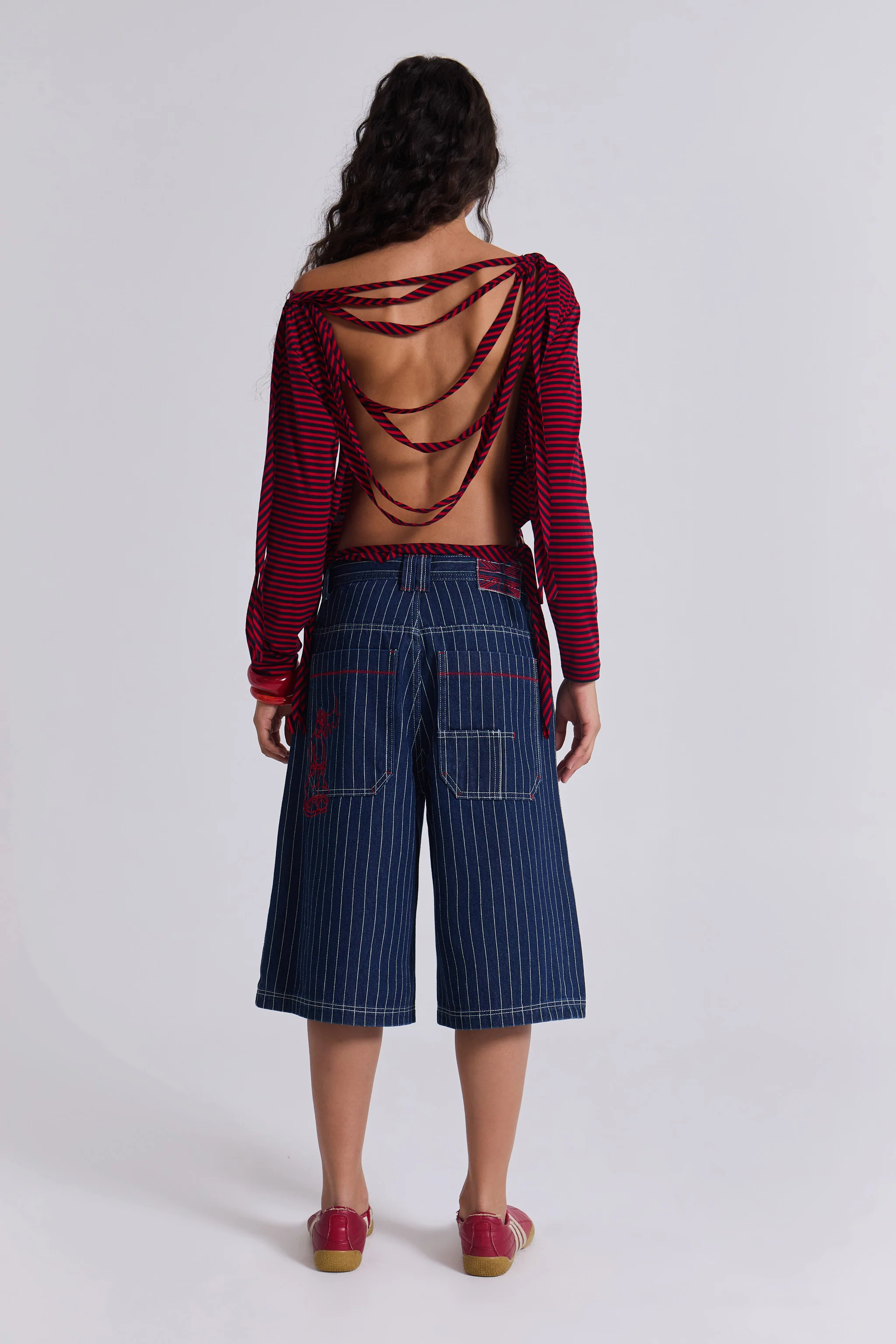 Ollie Pinstripe Jorts - Image 2