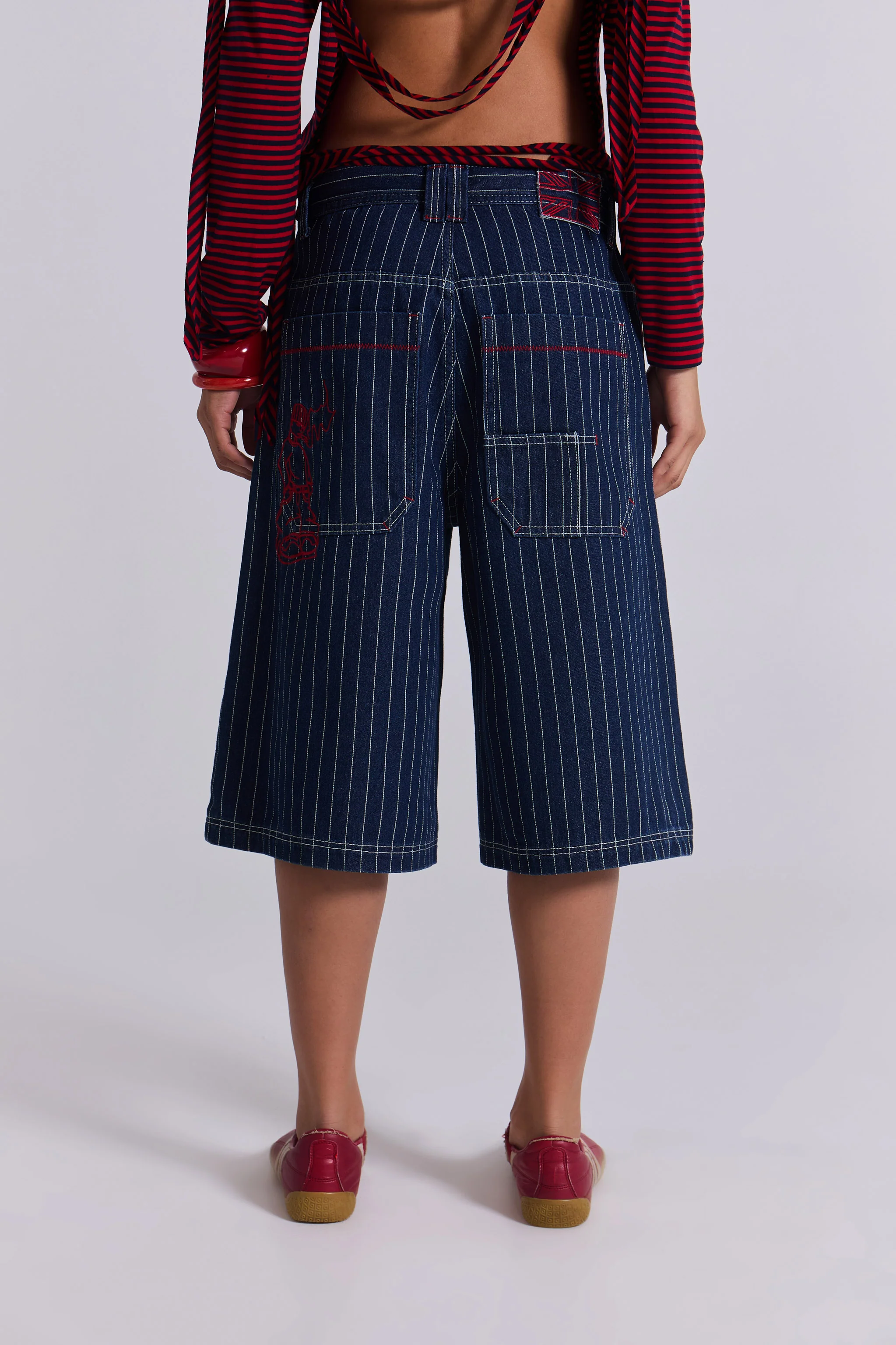 Ollie Pinstripe Jorts - Image 3