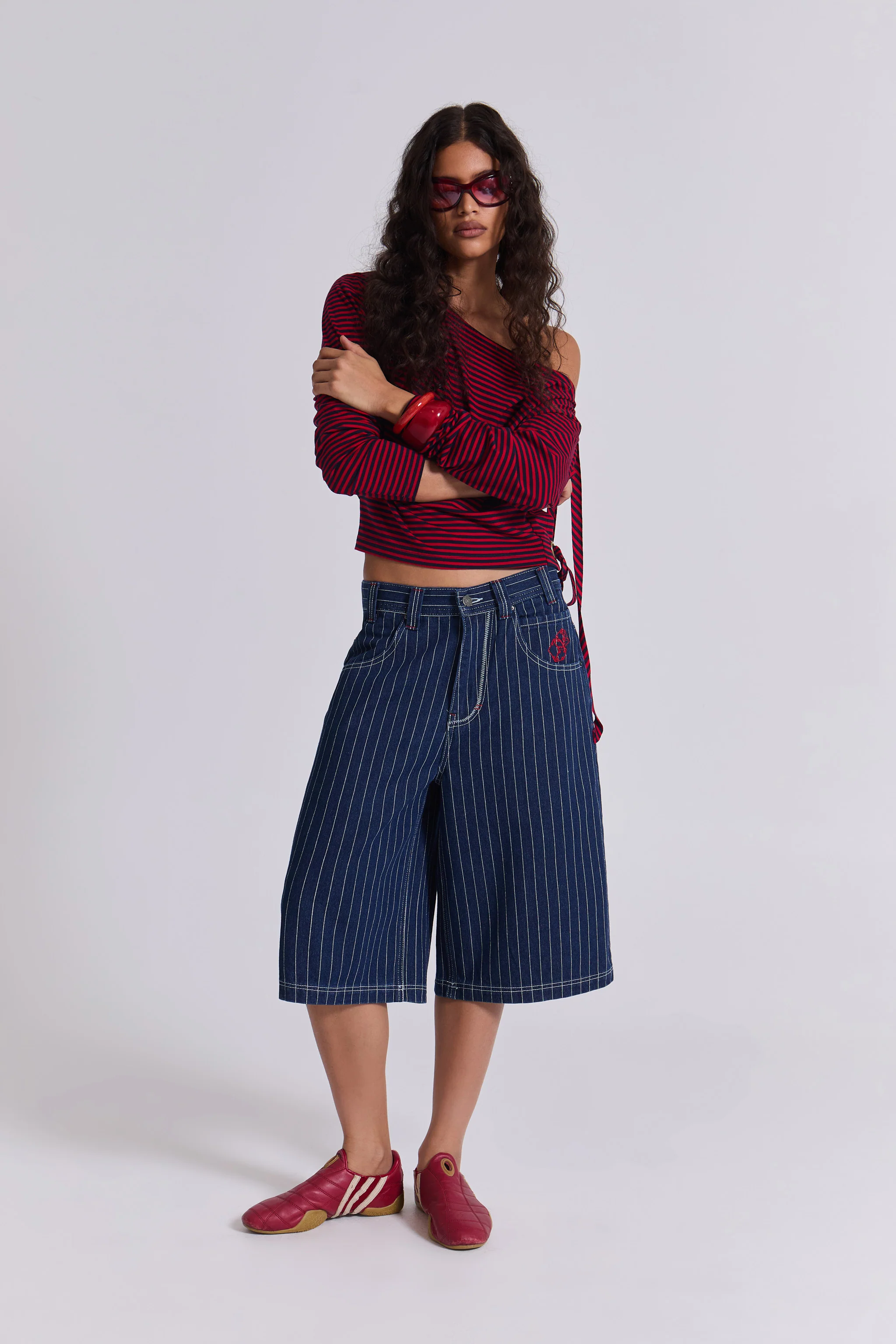 Ollie Pinstripe Jorts - Image 4