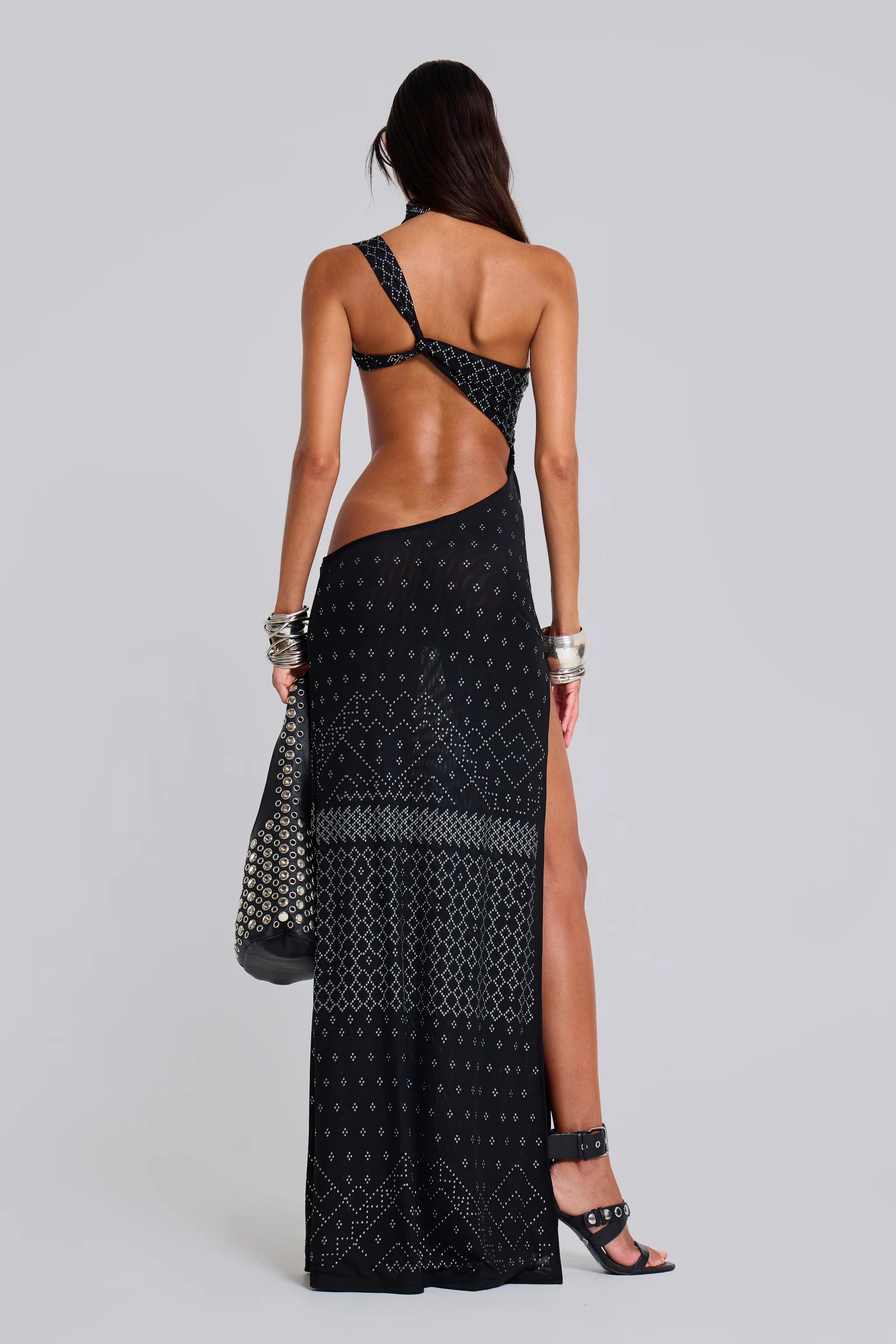 Opaline Asymmetric Stud Maxi Dress - Image 3