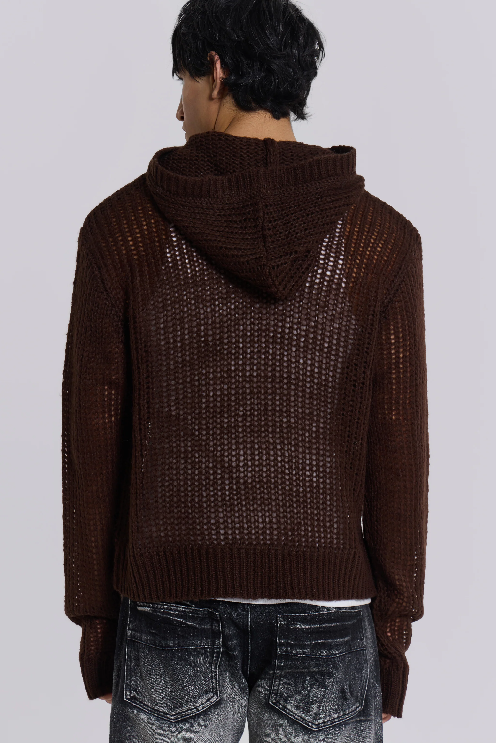 Open Gauge Knit Hoodie - Image 6