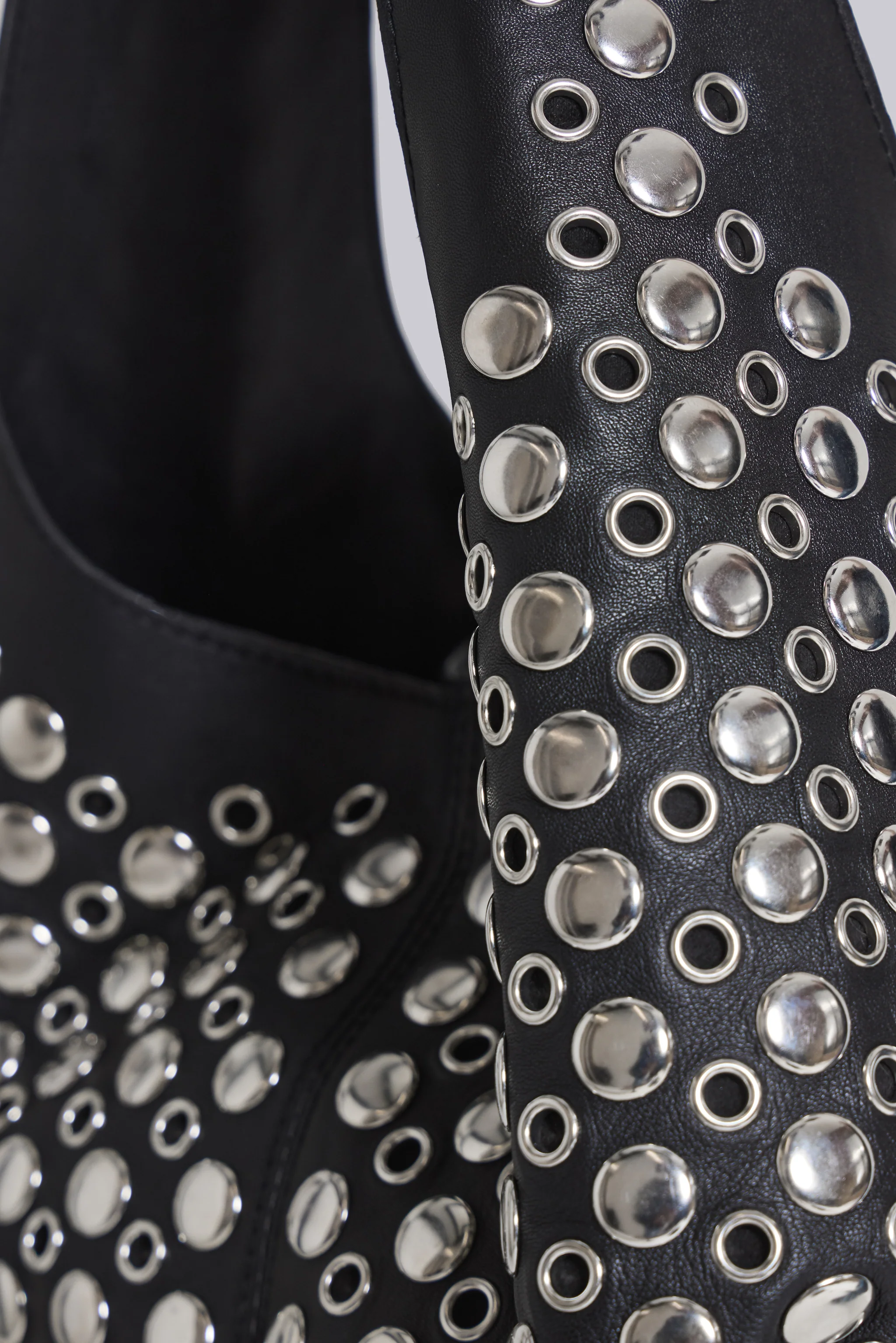 Osmium Studded Leather Bag in Black - Image 6