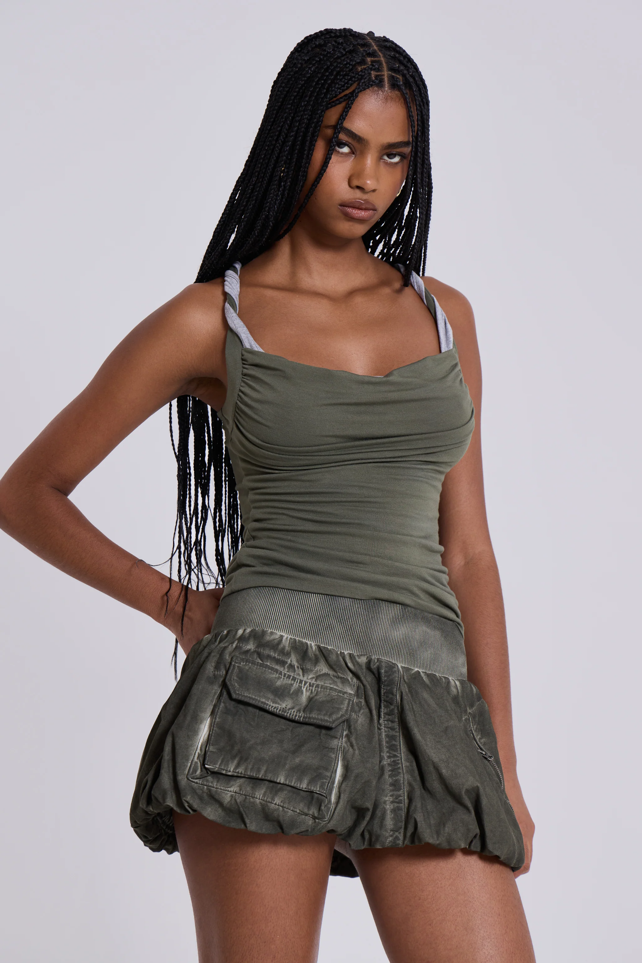 Ozu Cargo Puffball Mini Skirt - Image 10