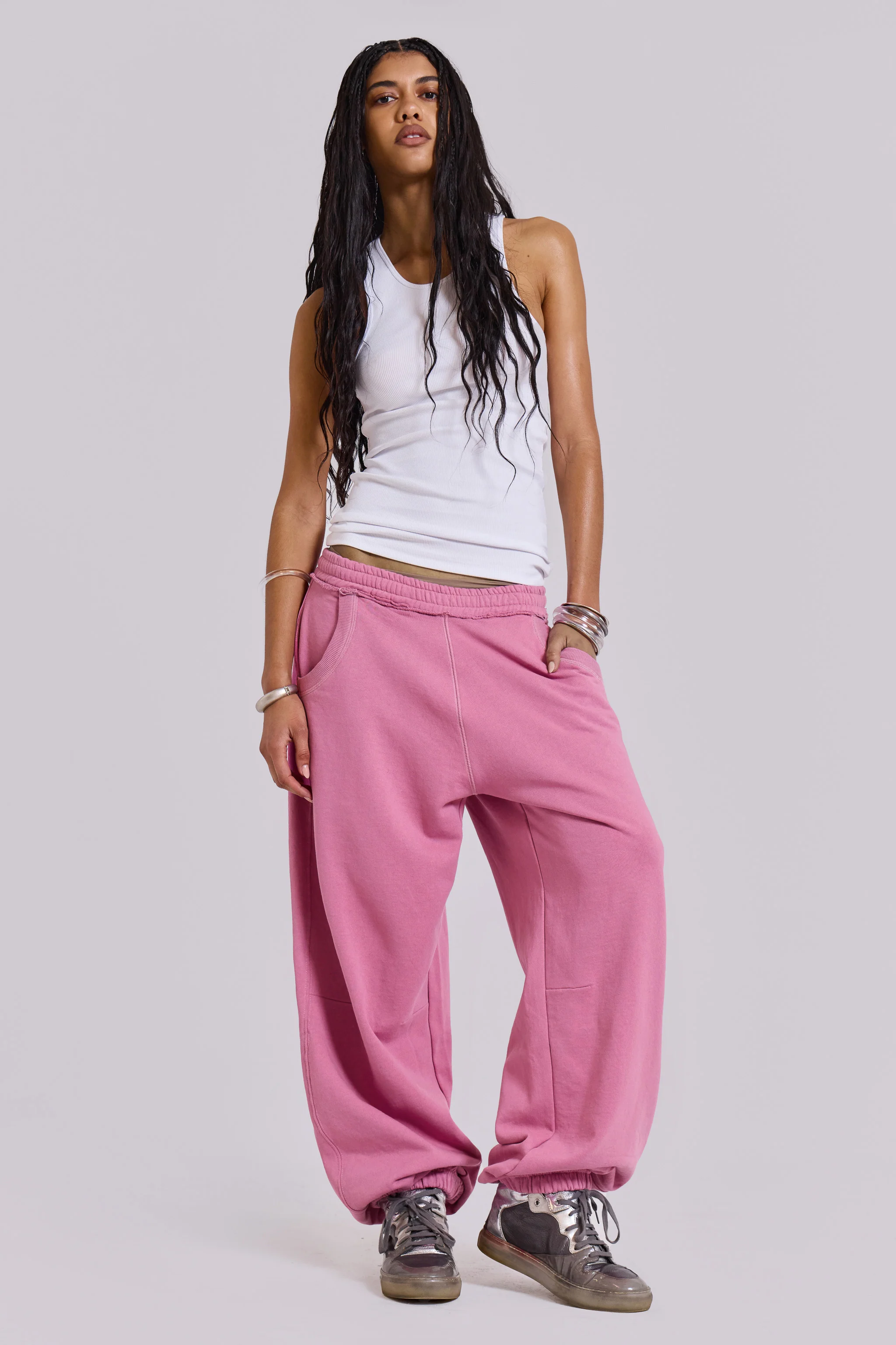 Pink Baggy Cuffed Monster Joggers - Image 3