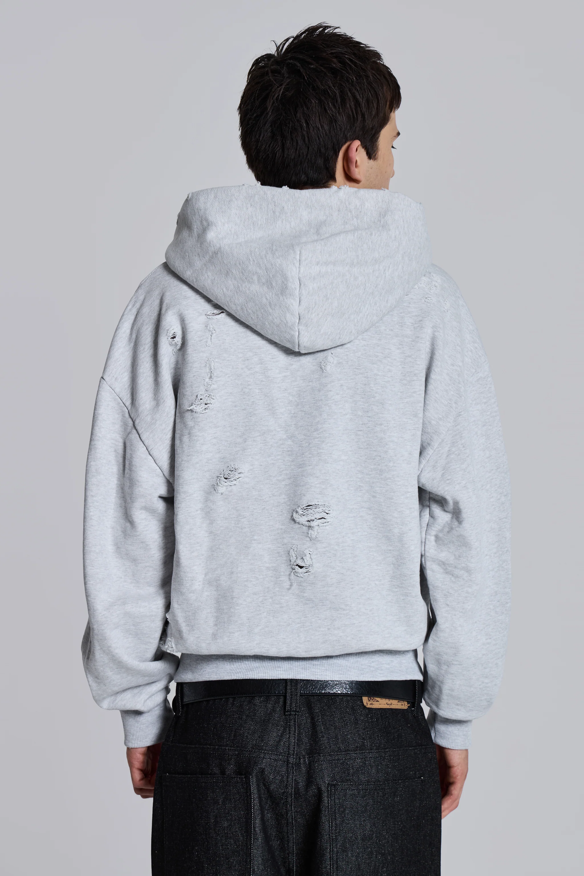Pullover Bitten Hoodie in Grey Marl - Image 6