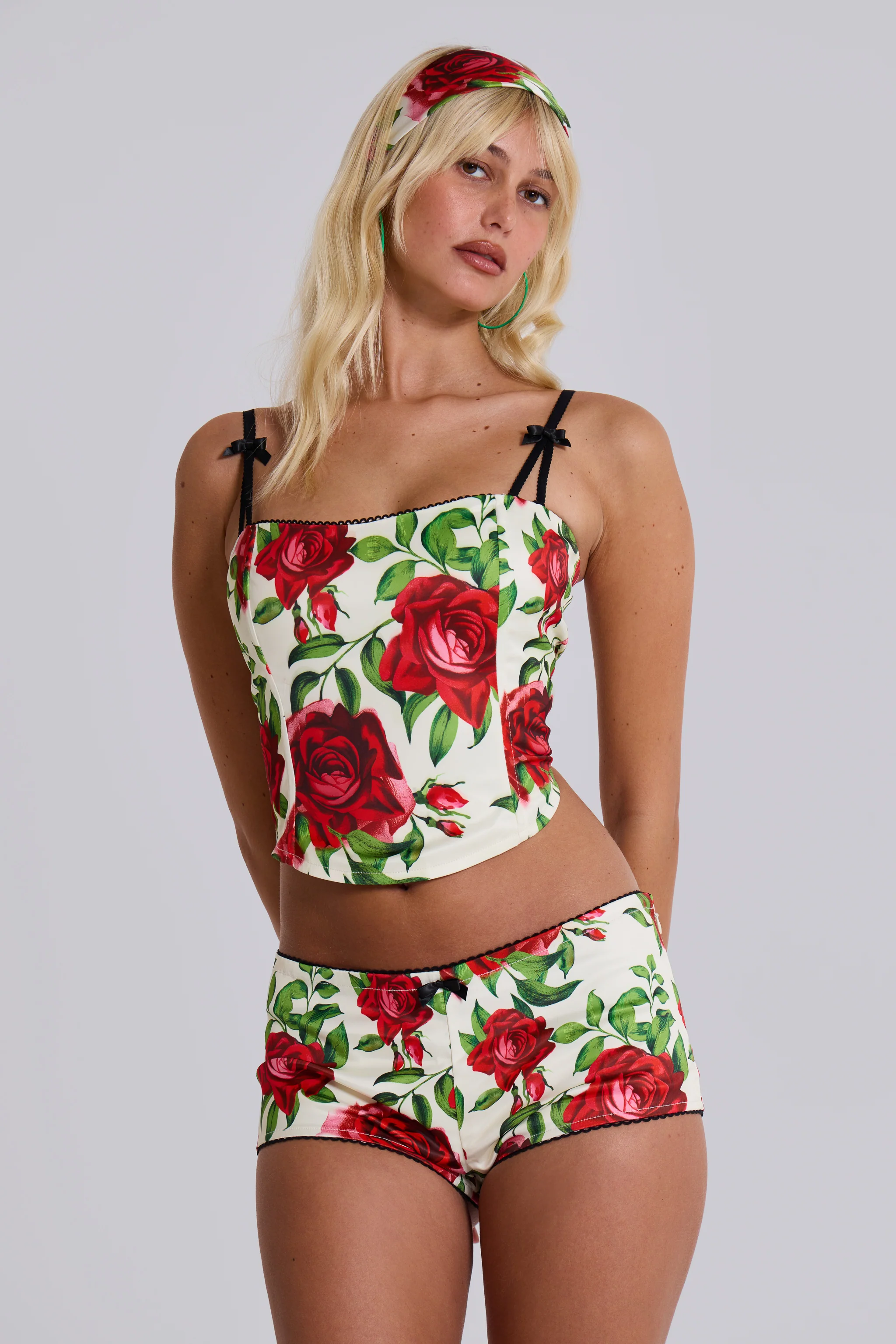 Scarlet Satin Mini Shorts - Image 4