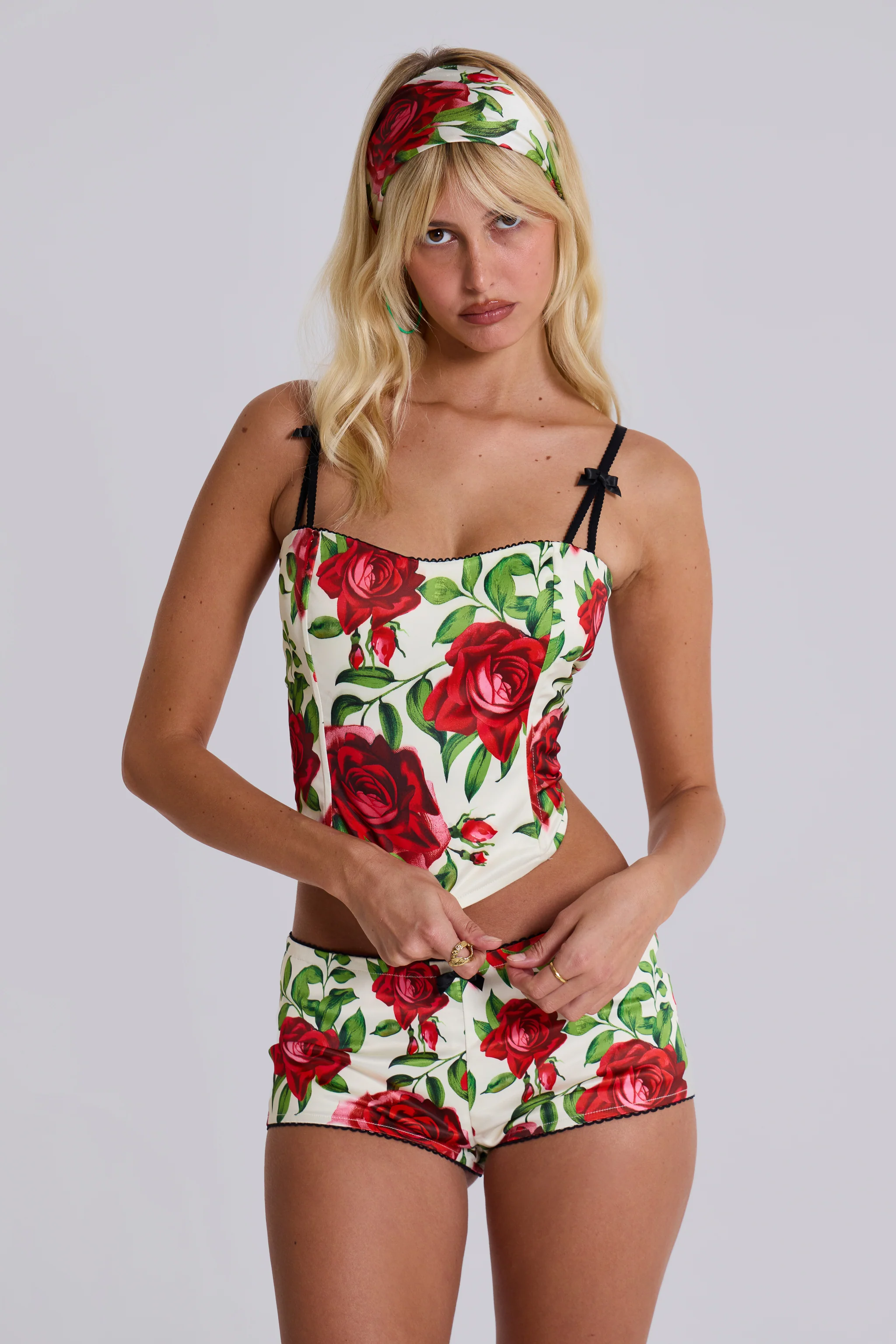 Scarlet Satin Mini Shorts - Image 8