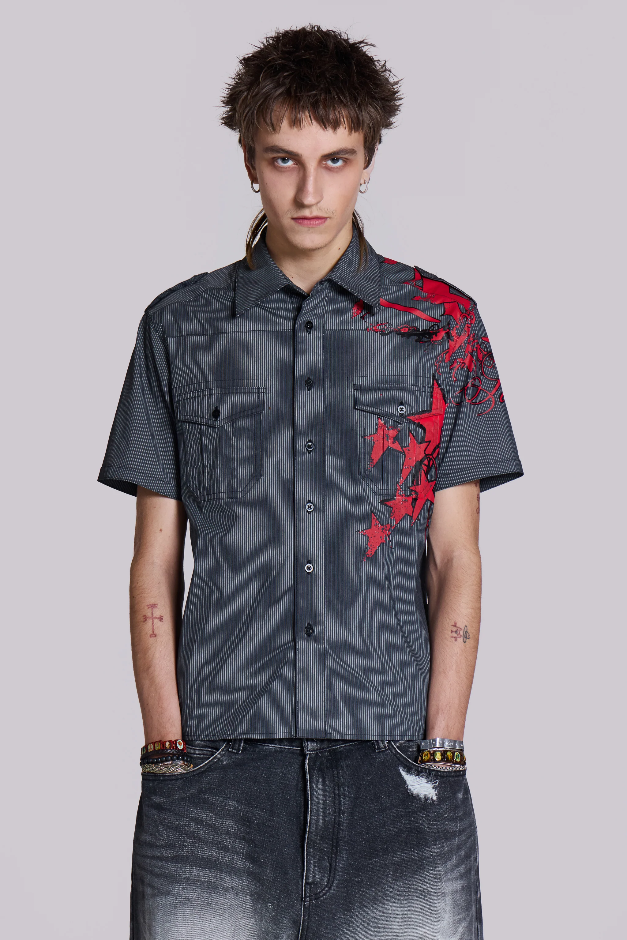 Script Pinstripe Shirt