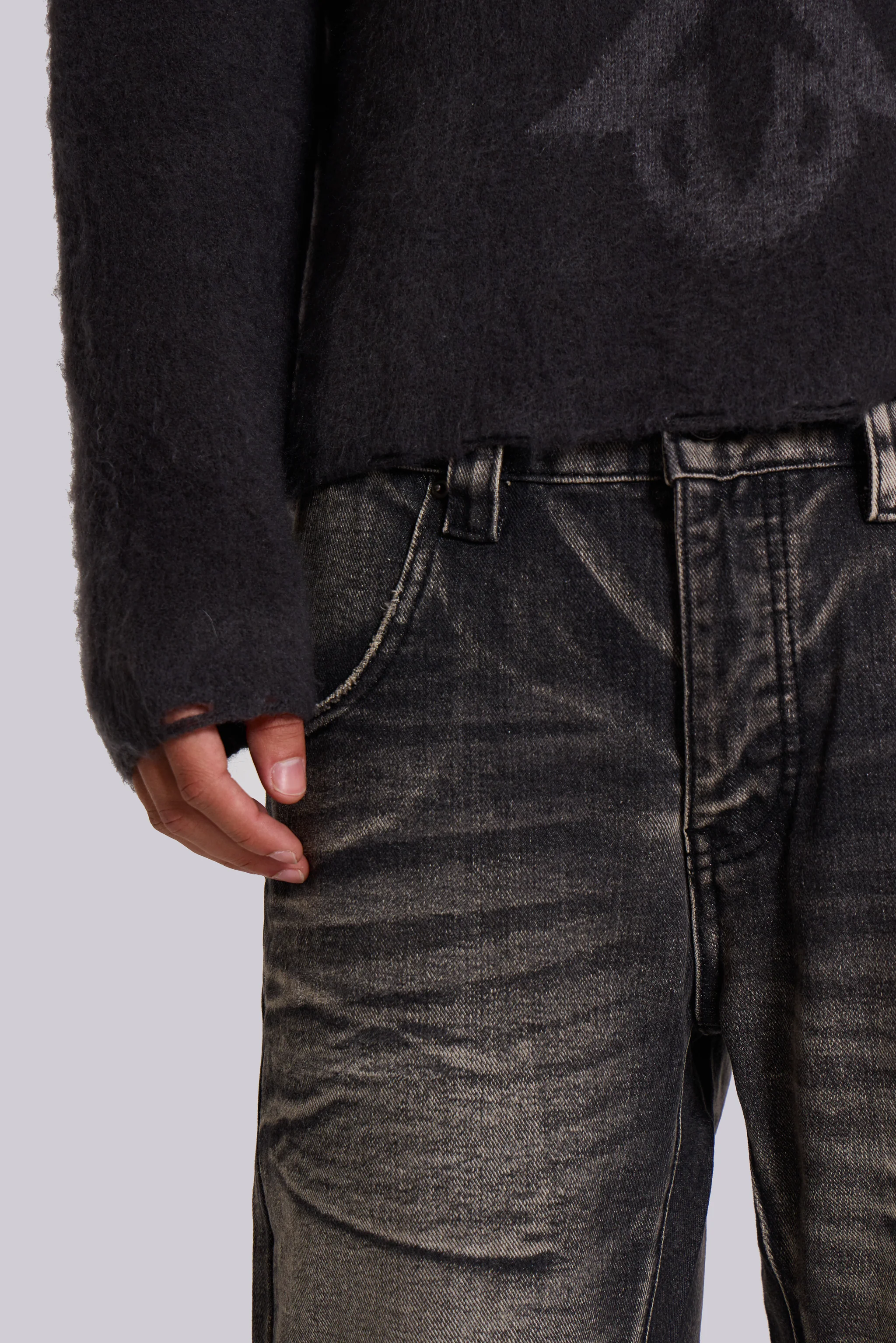 Washed Black Blaze Flared Jeans - Image 9