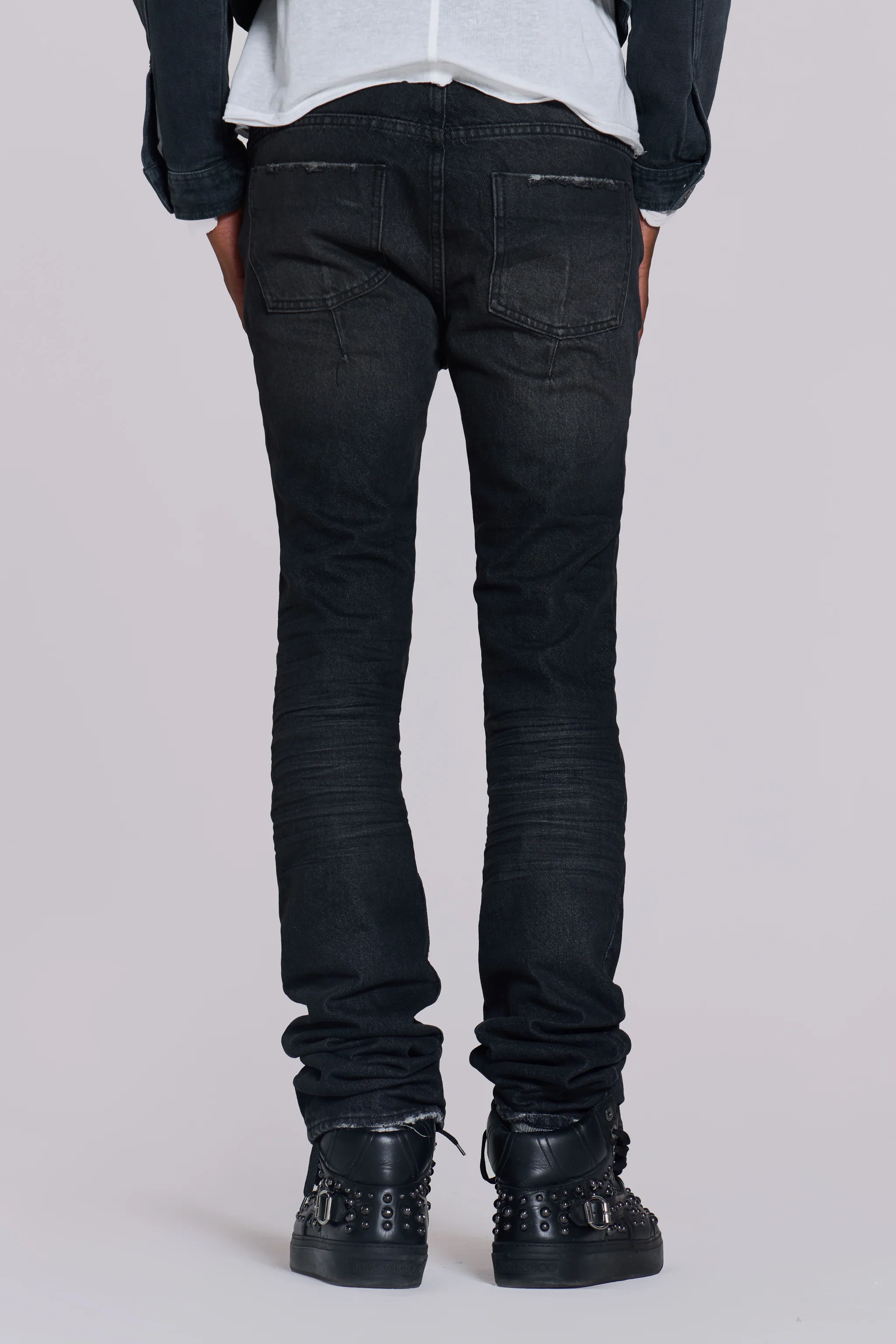 Washed Black Drain Jeans - Image 4