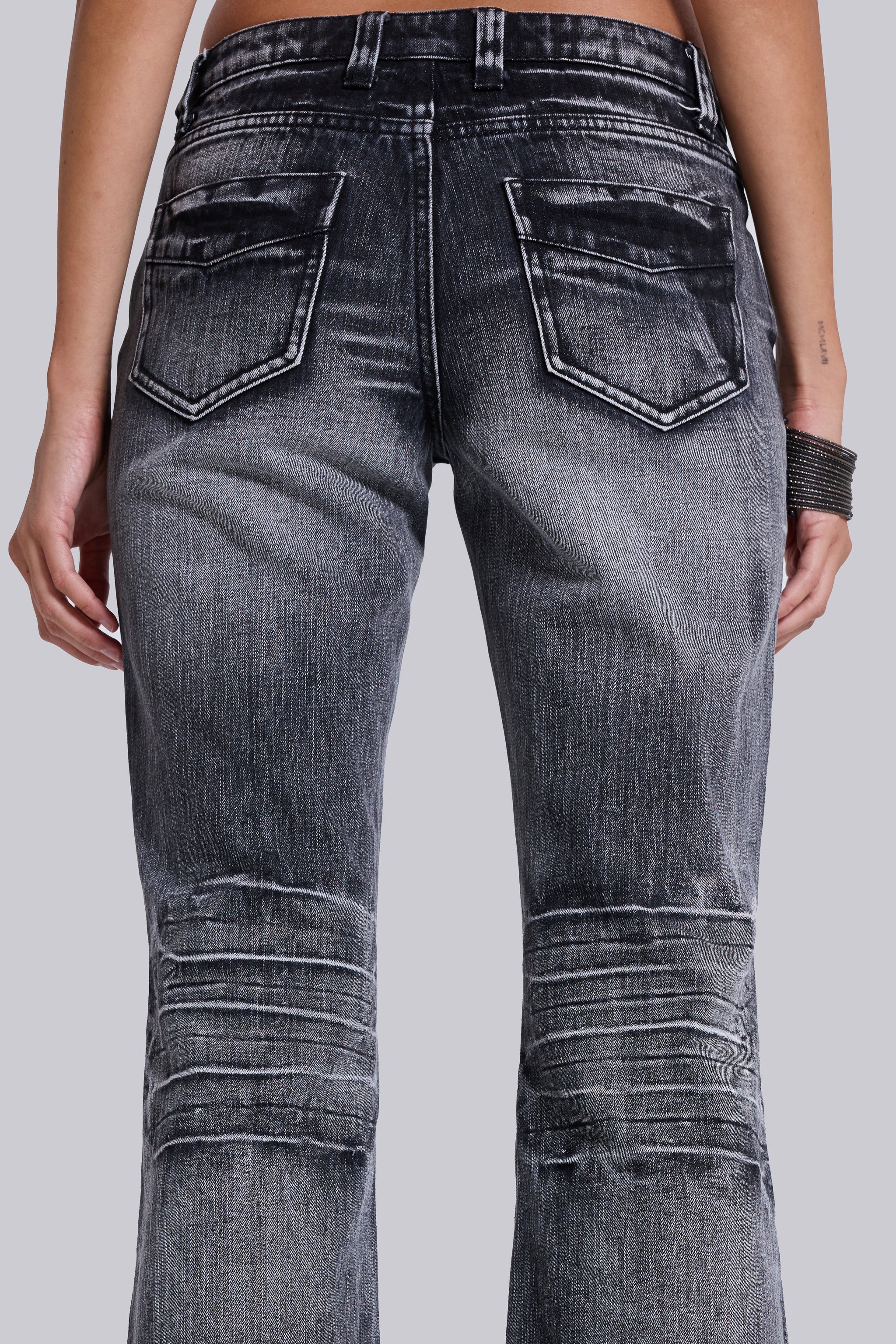 Washed Black Drift Bootcut Jeans - Image 8