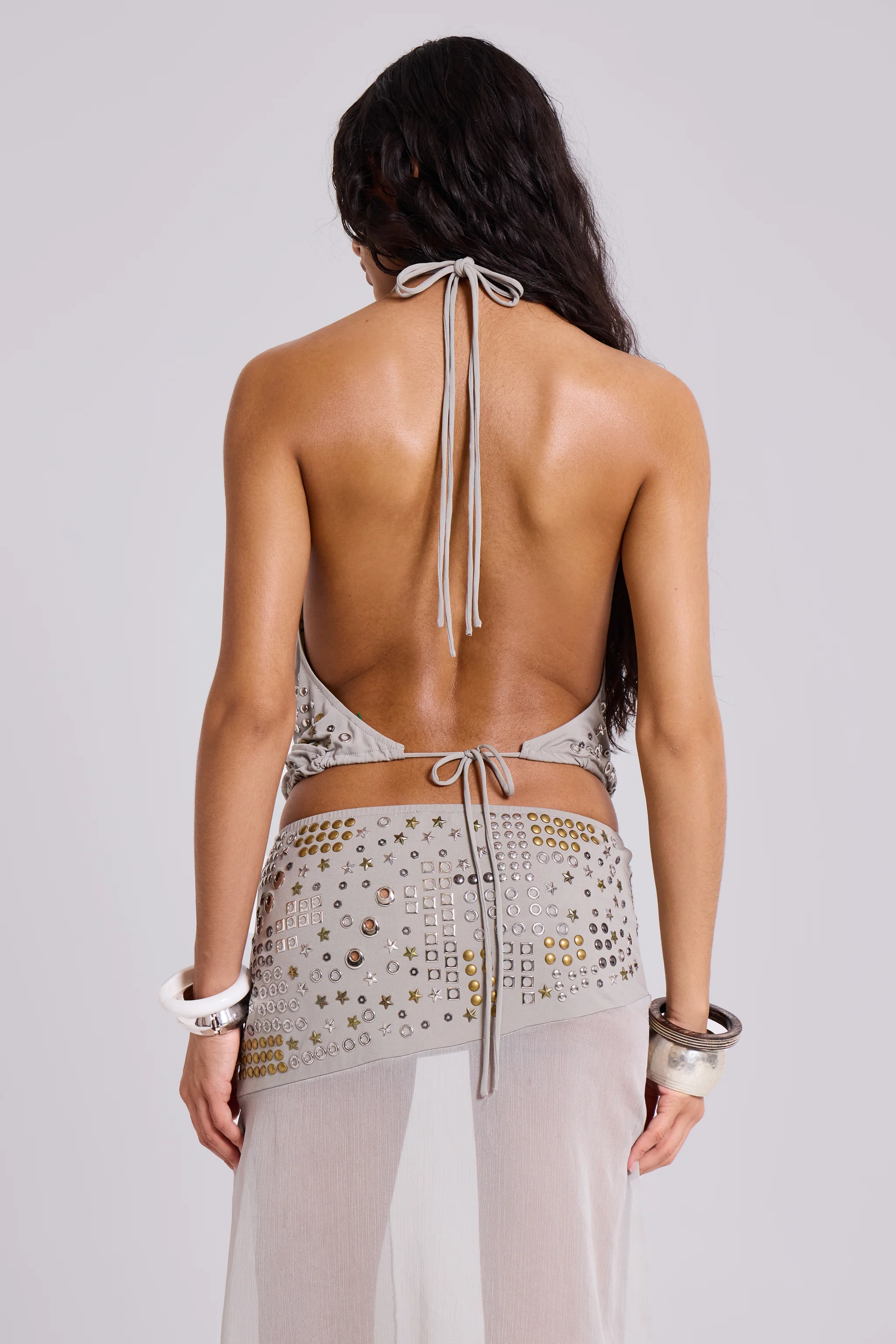 Xtal Studded Backless Plunge Top - Image 8